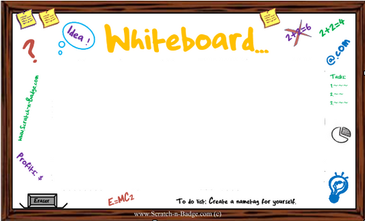 Image of the actual Whiteboard Nametag.